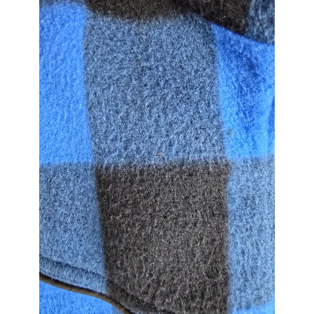 Miller Western Wear Fleece Jacket Womens Medium Blue Buffalo Plaid Vintage USA - Picture 9 of 12